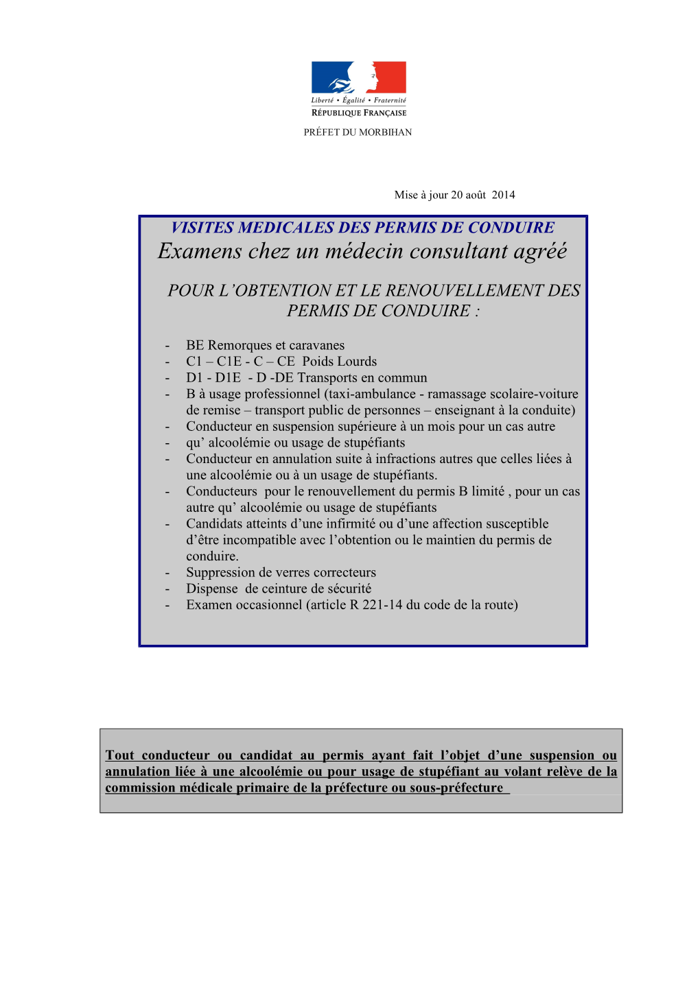 Medecins De Ville Liste Au 31 08 2014