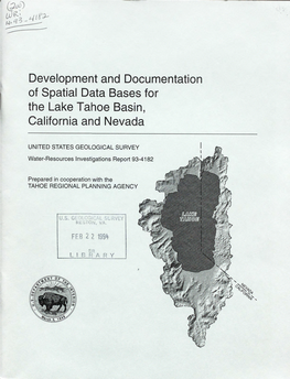Development and Documentation of Spatial Data Bases for the Lake Tahoe Basin, California and Nevada