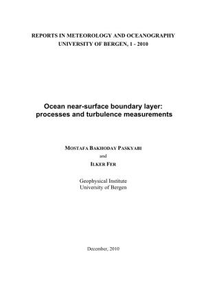 Ocean Near-Surface Boundary Layer: Processes and Turbulence Measurements