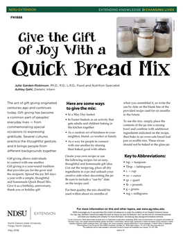 Give the Gift of Joy with a Quick Bread Mix FN1888