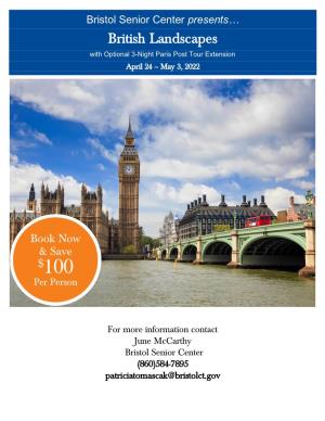 British Landscapes with Optional 3-Night Paris Post Tour Extension April 24 – May 3, 2022