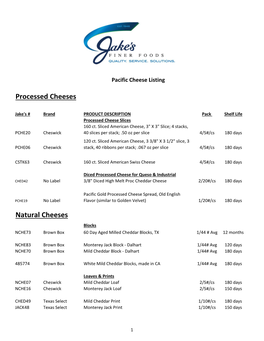 Pacific Cheese Listing