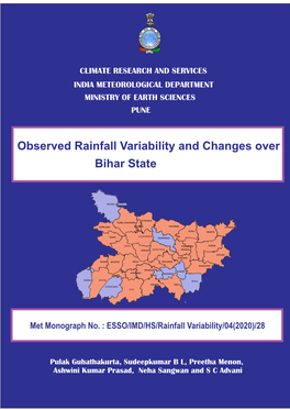 Observed Rainfall Variability and Changes Over Bihar State