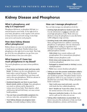Kidney Disease and Phosphorus