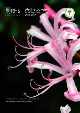 Nerine Bowdenii Final Trials Report 2012–2017