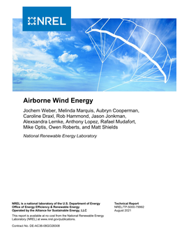 Airborne Wind Energy