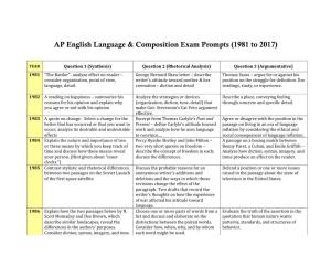 AP English Language & Composition Exam Prompts (1981 to 2017)