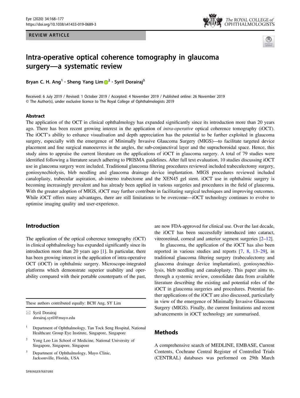 Intra-Operative Optical Coherence Tomography in Glaucoma Surgery—A Systematic Review