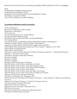 Since I Can't Resist Lists, Here's My Current Library (Excluding 10,000+ Kindle Titles with 75% on Prepping)