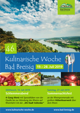 46. Kulinarische Woche Bad Breisig 19.– 28