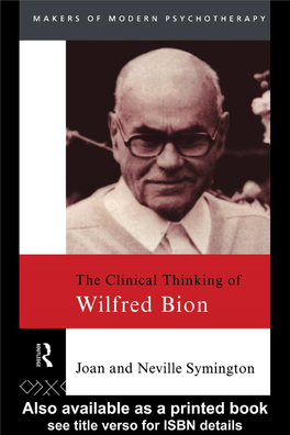 The Clinical Thinking of Wilfred Bion