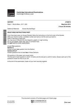 Cambridge International Examinations Cambridge Ordinary Level