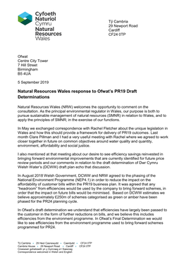 Natural Resources Wales Response to Ofwat's PR19 Draft Determinations