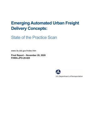 Automated Delivery Vehicle State of the Practice Scan