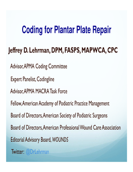 Plantar Plate Repair