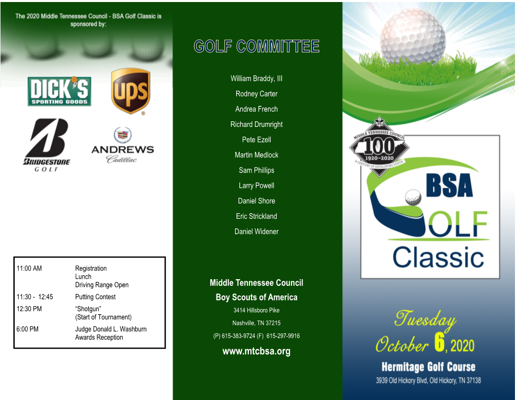 2020 BSA Golf Classic Brochure