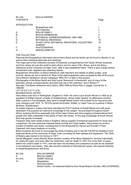 BC 234 BOLUS PAPERS CONTENTS Page INTRODUCTION