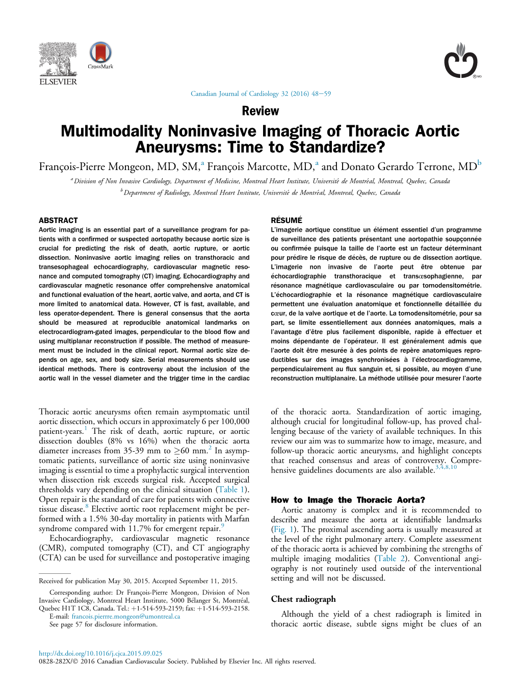 Multimodality Noninvasive Imaging of Thoracic Aortic Aneurysms: Time To