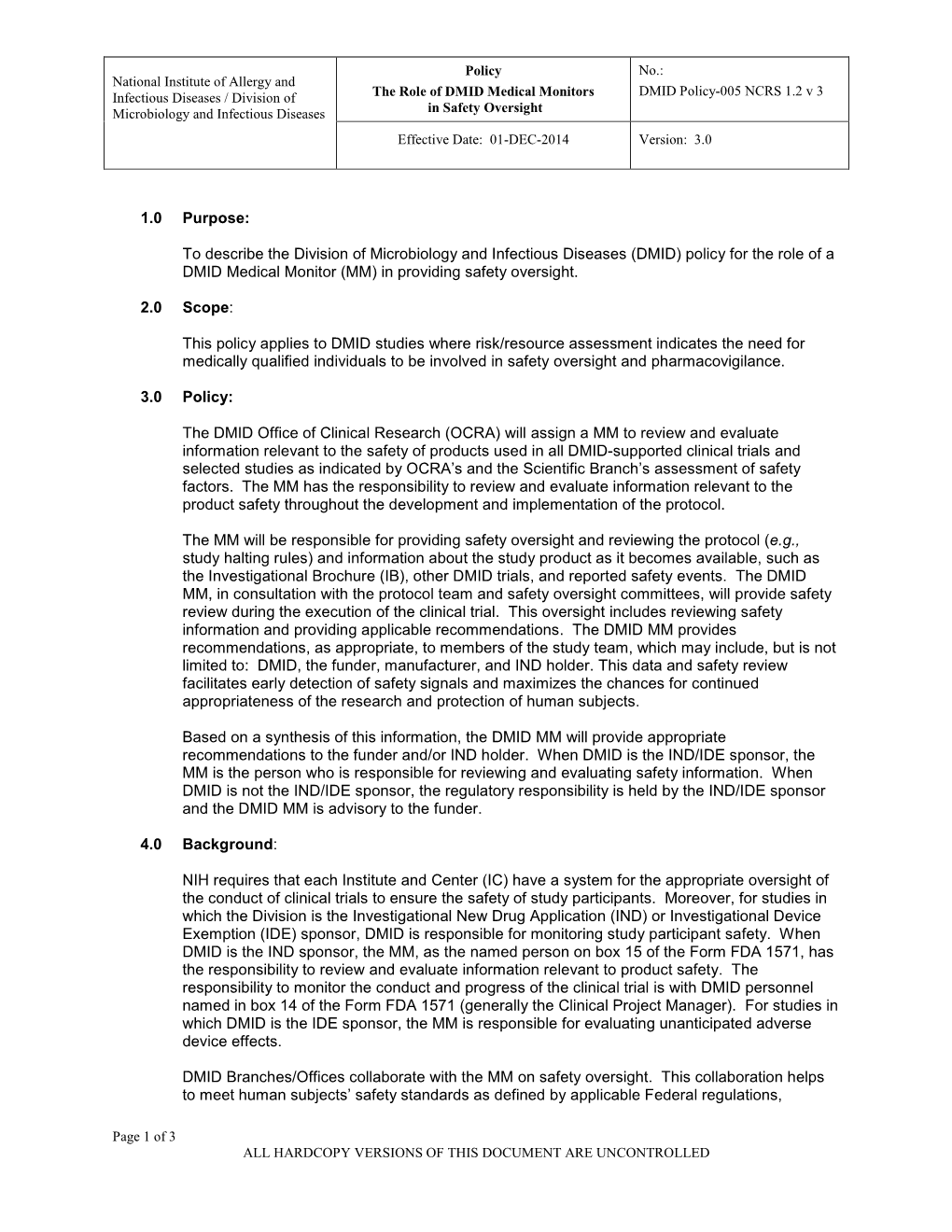 Role of Medical Monitors in Safety Oversight