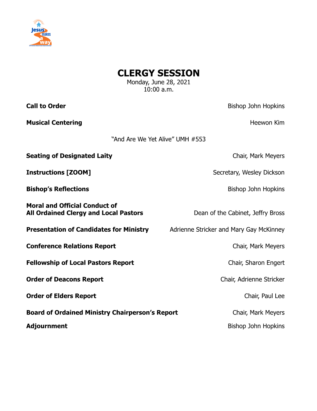 Clergy Packet