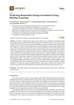 Predicting Renewable Energy Investment Using Machine Learning