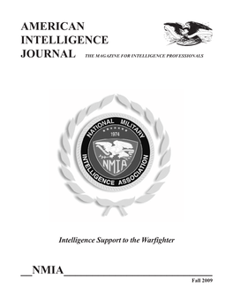 American Intelligence Journal Fall 2009
