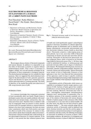 Electrochemical Behaviour of Flavonoids on a Surface