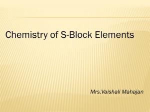 Chemistry of S-Block Elements