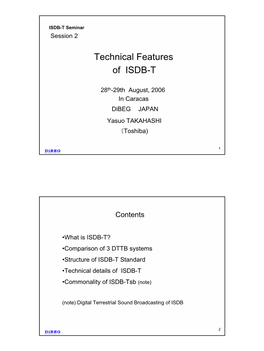 Technical Features of ISDB-T