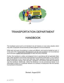 Transportation Department Handbook