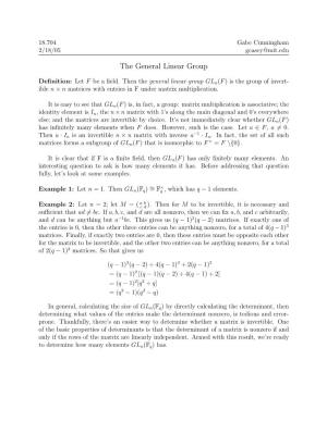 The General Linear Group