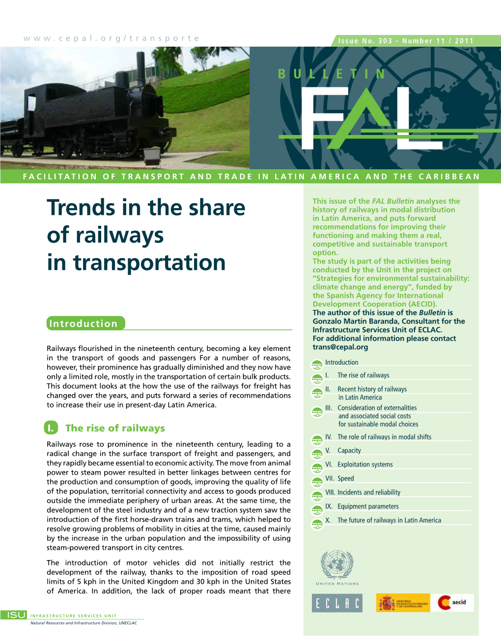 Trends in the Share of Railways in Transportation