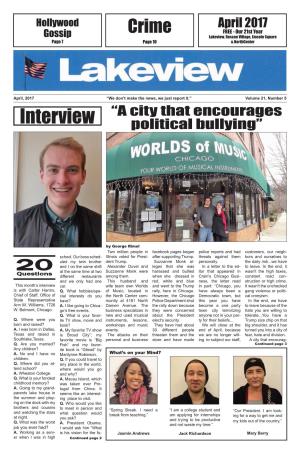 April 2017 Edition of Lakeview Nespaper