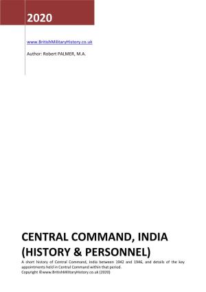 Central Command India History & Personnel