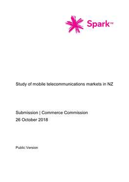Study of Mobile Telecommunications Markets in NZ Submission