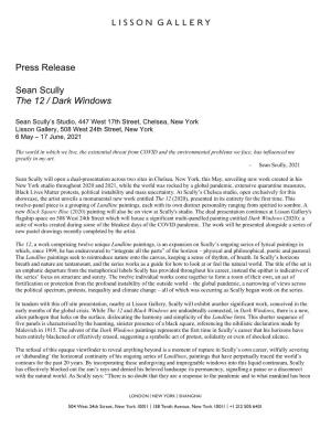 Press Release Sean Scully the 12 / Dark Windows
