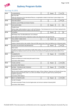 Sydney Program Guide