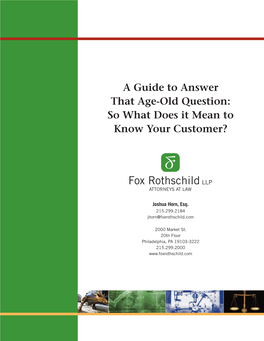 A Guide to Answer That Age-Old Question: So What Does It Mean to Know Your Customer?