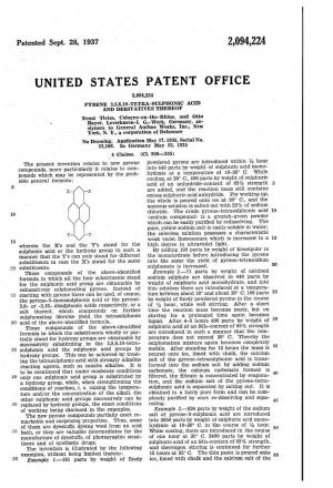 PATENT OFFICE 2,094,224 PYRENE 3,5,8,10-TETRA-SULPHONIC ACID and DERVATIVES THEREOF Ernst Tietze, Cologne-On-The-Rhine, and Otto - Bayer, Leverkusen-I