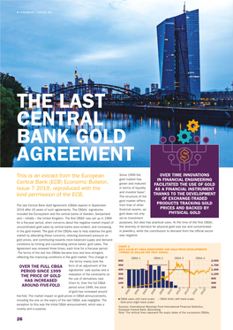 The Last Central Bank Gold Agreement