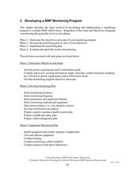 Urban Stormwater BMP Performance Monitoring a Guidance Manual for Meeting the National Stormwater BMP Database Requirements April 25, 2002 45