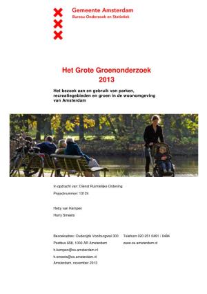 Groot Groen Onderzoek Gemeente Amsterdam