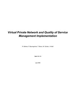 Virtual Private Network and Quality of Service Management Implementation