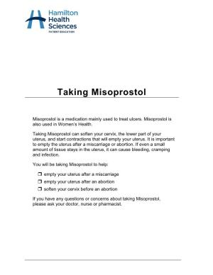 Taking Misoprostol