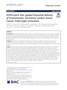 ASPH-Notch Axis Guided Exosomal Delivery of Prometastatic Secretome