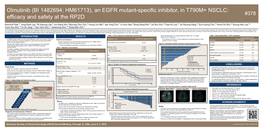 EGFR Mutant-Specific Inhibitor, in T790M+ NSCLC: #378 Efficacy and Safety at the RP2D