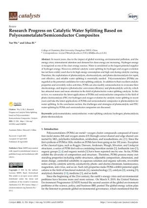 Research Progress on Catalytic Water Splitting Based on Polyoxometalate/Semiconductor Composites