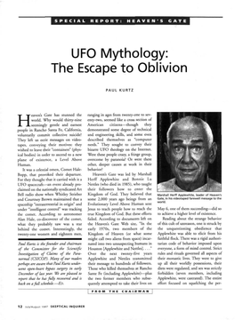 UFO Mythology: the Escape to Oblivion