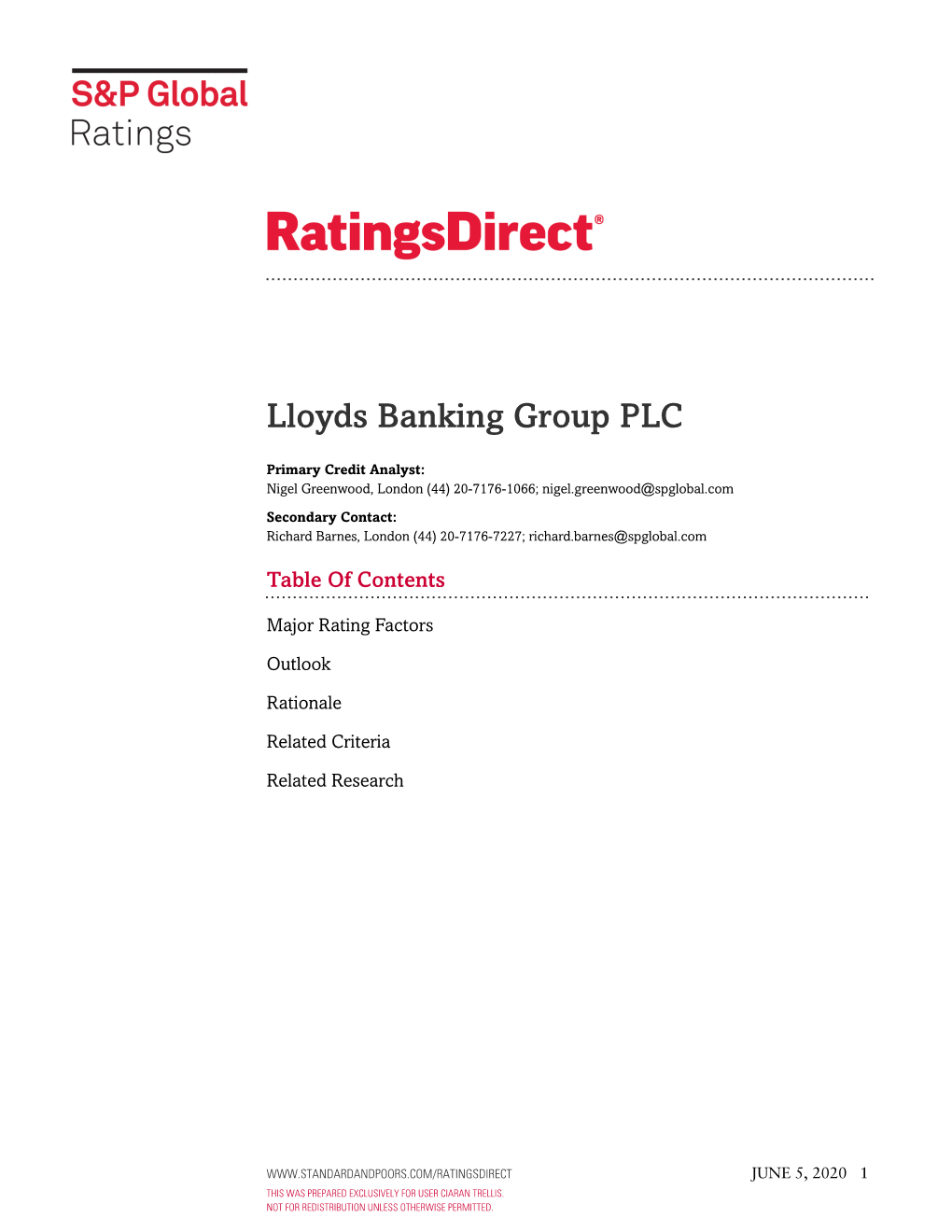 Lloyds Banking Group PLC