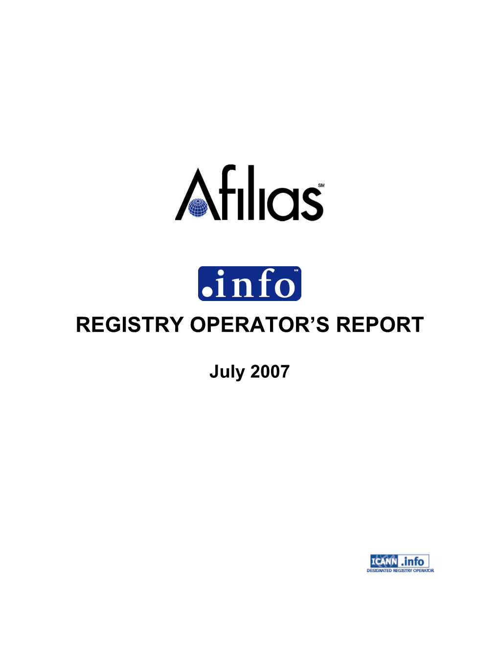 Registry Operator's Report